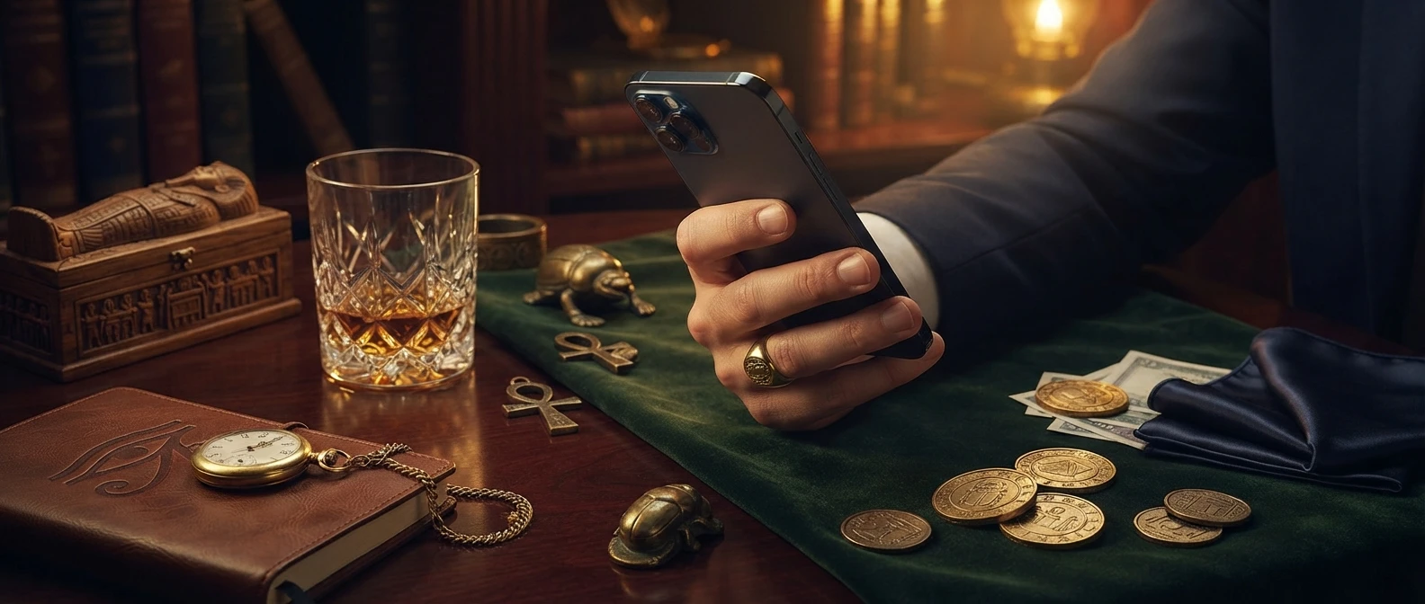 Smartphone in hand suggesting mobile browser slot play
